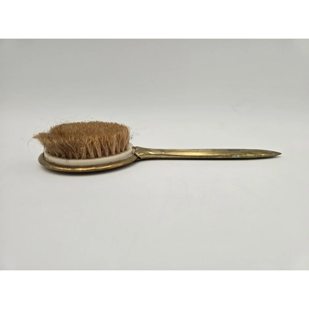 Antique Brass & Lucite Hairbrush Art Deco